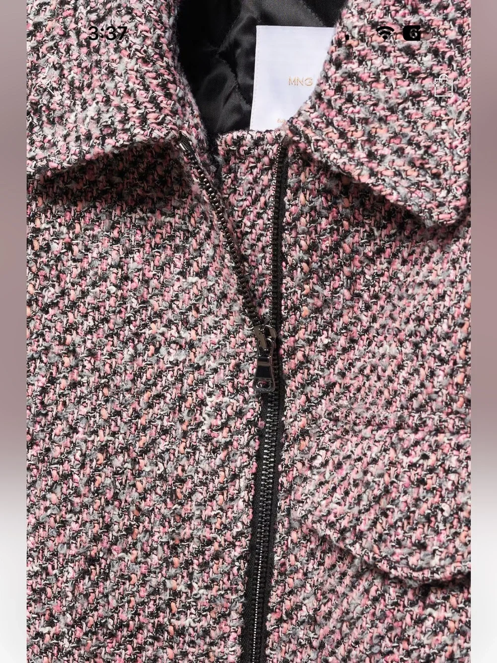 Mango Tweed Bomber Jacket - Picture 7 of 17